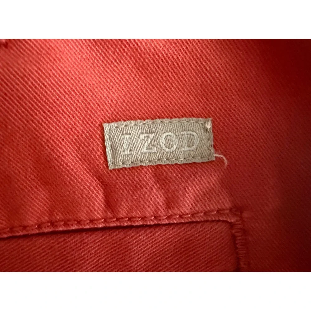 IZOD Shorts Mens‎ 40 Red Saltwater Flat Front Chino Cotton Casual Golf Beach BBQ